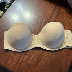 Lightly Lined Tan Strapless Bra - 36C